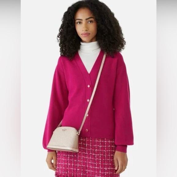 Kate Spade New York Rose Gold Tinsel Dome Sparkly Crossbody Bag *Minor Stains* - Picture 3 of 13